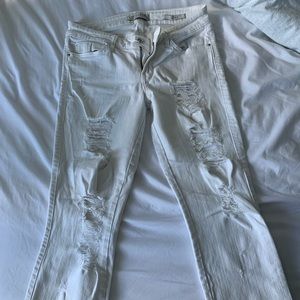 White ripped jeans
